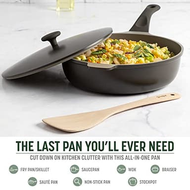 Goodful All-in-One Pan, Multilayer Nonstick, High-Performance Cast Construction, Multipurpose Design Replaces Multiple Pots and Pans, Dishwasher Safe Cookware, 11-Inch, 4.4-Quart Capacity, Graphite - Image 2