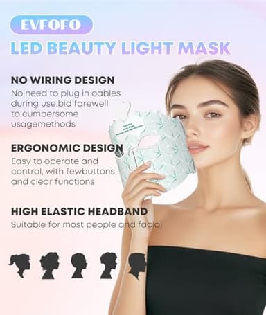 Red Light Therapy Mask for Face, 7 Colors LED Face Mask Light Therapy At Home, Led Face Mask Light Therapy, Green - Image 8