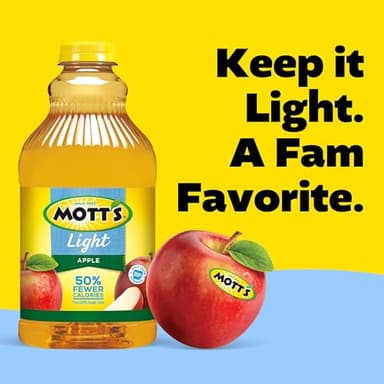 Mott's Apple Light Juice Drink, 64 Fl Oz Bottle (Pack Of 8), 42% Fruit Juice With 50% Fewer Calories Than 100% Apple Juice, Excellent Source Of Vitamin C - Image 5