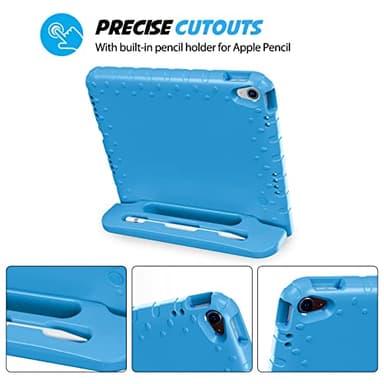 ProCase Kids Case for iPad A16 11th Generation 2025/iPad 10th Generation 2022 with Pencil Holder, iPad 11/10 Case Shockproof Lightweight Cover with Stand Convertible Handle for Children -Blue - Image 7