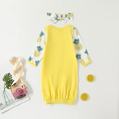 AMAWMW Newborn Baby Girl Little Sister Sleeper Gown Stripe Long Sleeve Nightgown Pajamas Gifts Stuff Essential Outfit - Image 3