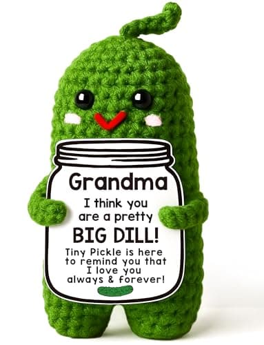 MAMAGIFTREE Funny Grandma Gifts Christmas Gifts 2025 for Grandma, Unique Stocking Stuffer Idea for New & First-Time Grandmas, Best Grandma Birthday Gifts from Grandkids, Gigi Nana Presents - Handmade Crochet Pickle - Image 1