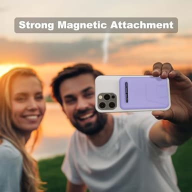 AOGUERBE Magnetic Power Bank, 10000mAh Foldable Wireless Portable Charger with USB-C Cable LED Display for iPhone 15/14/13/12 Pro/Pro Max/Plus/Mini (Violet) - Image 3