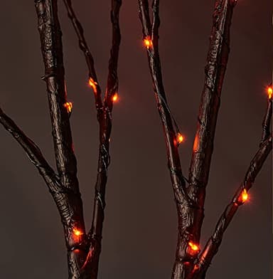 LITBLOOM Halloween Tree Branch Lights 32IN 100 Orange LED with Timer, Lighted Black Twig Branches with Fairy Lights for Halloween Decoration Indoor Outdoor - Image 3