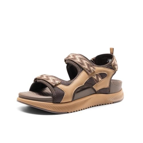 DREAM PAIRS Women's Walking Sandals Arch Support Orthopedic Recovery Hiking Sandals Thick Athletic Cushion Adjustable Strap for Plantar Fasciitis,Size 9,Brown,DWUMST2509 - Image 1