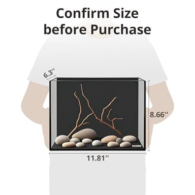 NICREW 2.5 Gallon Nano Nature Aquarium Kit, Ultra-Clear Rimless Desktop Fish Tank with Light and Filter, Perfect for Small Fish, Shrimp, or Betta, Basic Version, Black - Image 5