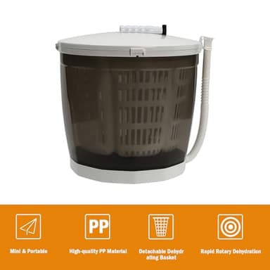 2 in 1 Manual Washer & Dryer, Multifunctional Mini Portable Washing Machine, Removable Compact Washer Spin Dryer, Use for Foldable Apartments, Camping,Travel, Indoors or Outdoors. - Image 8