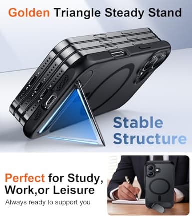 Temdan Magnetic Compatible with iPhone 16 Case, [Built-in Invisible Kickstand][Compatible with MagSafe] [Military Grade Shockproof] Slim Translucent Matte Phone Case for iPhone 16 6.1" - Image 4
