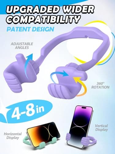 Stocking Stuffers for Teens Girls Boys Adults Cell Phone Stand: UPGRADE Adjustable Thumbs Up Lazy Phone Holder for Desk Cool Gadgets Fun Birthday Gift Ideas for Kids Teenager Women Gifts for Christmas - Image 2