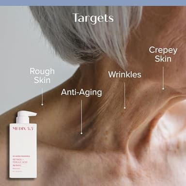 MEDIX Fragrance Free Retinol Body Lotion Crepey Skin Care Treatment | Anti Aging Body Lotion & Face Moisturizer | Firming Retinol Cream For Face Targets Loose Crepe Skin, Wrinkles, & Fine Lines, 2PC - Image 2