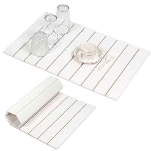Oxydrily Stone Drying Mat for Kitchen Counter, Large Stone Dish Drying Mat Foldable, Absorbent Diatomaceous Earth Bath Mat Quick Dry for Kitchen Dishes Bottles Cups Bathroom Any Countertop 23" x 15.3" - Image 1