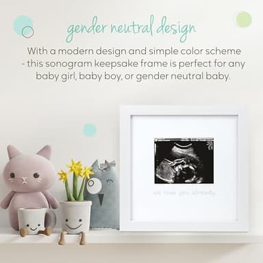 tiny ideas We Love You Already Sonogram Sentiment Frame, Baby Announcement, Gender Neutral Ultrasound Keepsake, Ideal Pregnancy Gift, Baby Shower and Nursery Decor, 4”x5” Photo Insert, White - Image 5