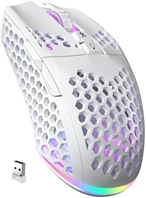 SOLAKAKA SM600 White Wireless Gaming Mouse,Tri-Modes BT5.1/Type-C Wired/2.4G Wireless Mouse with 2 Side Buttons, Programmable Macro Gamer Mouse with RGB Light for Laptop/PC/Mac - Image 3