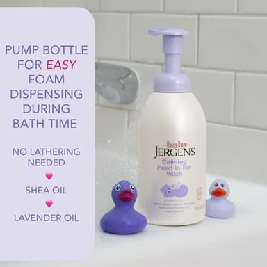 Jergens Baby Calming Head to Toe Foaming Wash, Baby Shampoo and Body Wash, Shampoo Tear Free, Kids Foaming Body Wash, 18 Fl Oz - Image 5