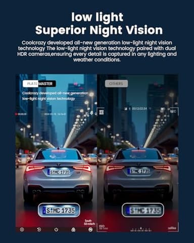 COOLCRAZY Dash Cam Front Rear: 4K+1080P Full HD Dashcam Free 64GB Card, with 5G WiFi GPS, Dual Dash Camera for Cars with 3" IPS Screen, Night Vision, HDR, App Control, 24H Parking Mode, Loop Record - Image 3