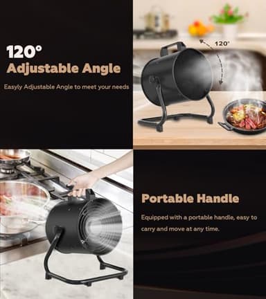 FAREAST 8-Inch Portable Range Hood, 452 CFM Kitchen Exhaust Fan, Portable Exhaust Fan with 8 Reusable Activated Carbon Filter Replacements, Desktop Range Hood for Cooking, Indoor BBQ, Camping and RV - Image 7