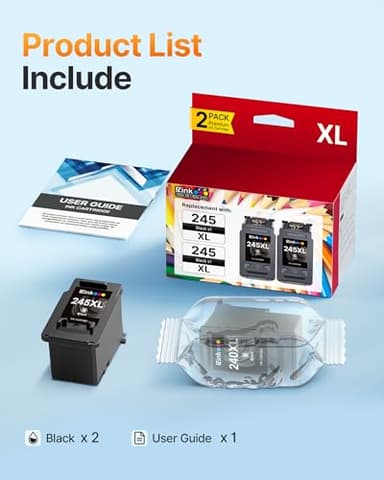 E-Z Ink 245XL Ink Cartridge Replacement for Canon 245XL Black Ink 245 XL PG-245XL PG245XL Works with Pixma MX490 MG2522 TR4520 MG2525 TS3122 TS3322 TS202 MG2520 MG2922 MG3022 (2 Black) - Image 4