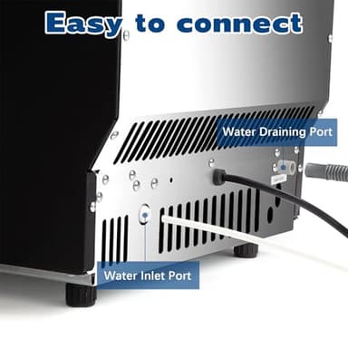 DOGHLY Commercial Ice Maker 80lbs/24H, 36 Cubes Ready in 11 Mins, Self-Cleaning, 24H Timer, Stainless Steel Freestanding Ice Machine for Home, Office, Bar, Restaurant - Image 5