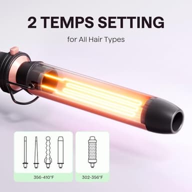 Wavytalk 5 in 1 Curling Wand Set, Multi Curl, Curling Wand Set with Thermal Brush and 4 Interchangeable Ceramic Curling Wand(0.5”-1.25”), Instant Heat Up Wand Curling Iron (Rose Gold) - Image 8