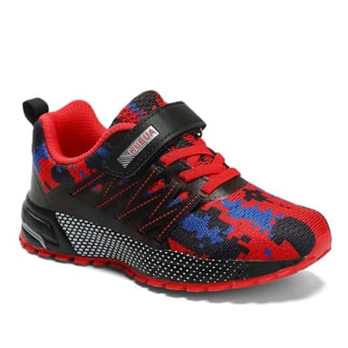 Kids Sneakers for Boys Girls Running Tennis Shoes Lightweight Breathable Sport Athletic Camouflage Red A Size US 2 Big Kid - Image 6