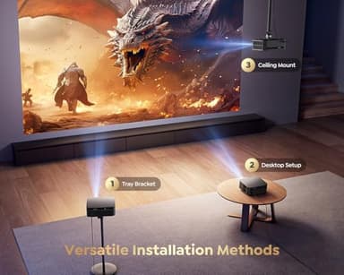 [1500 ANSI/Google TV/Voice Control]Smart Projector with WiFi 6 and Bluetooth, Netflix-Licensed 4K Support, Outdoor Movie Proyector, 1080P Home Ceiling Auto Focus Projector, PUTRIMS K12 Gray - Image 6