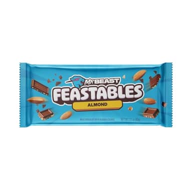 Feastables Almond Milk Chocolate KING Size Chocolate Bar, 2.1oz (60g), 10 count - Image 1