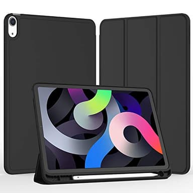 iMieet iPad Air 11 Inch Case M3(2025) / M2 (2024), iPad Air 5th/4th Generation Case 2022/2020 10.9 Inch with Pencil Holder,Trifold Stand Smart Case with Soft TPU Back(Black) - Image 2