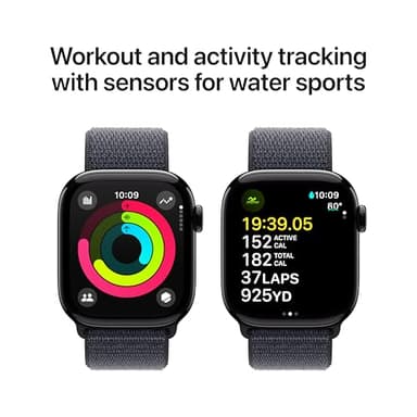 Apple Watch Series 10 [GPS + Cellular 42mm case] Smartwatch with Jet Black Aluminium Case with Ink Sport Loop. Fitness Tracker, ECG App, Always-On Retina Display, Carbon Neutral (Renewed) - Image 6