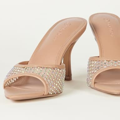 The Drop Women's Mandy Pointed-Toe Heeled Sandal, Natural Bling Mesh, 7.5 - Image 5