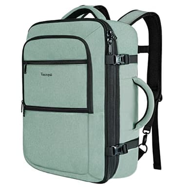 Vancropak Travel Bag, Large 40L Carry on Backpack Airline Approved Expandable Suitcase Daypack, Water Resistant Travel Backpack Overnight Lightweight Luggage Weekender Bag for Flight Men Women, Cyan - Image 1