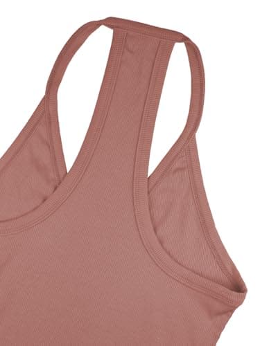 iGENJUN Women Workout Tops Spaghetti Strap Racerback Tank Tops Basic Cute Summer 2024 V Neck Going Out Slim Fit Yoga Gym Ribbed Sleeveless Shirts Clothes Fashion,M,Brick Red - Image 4