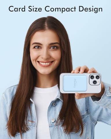 podoru for Magsafe Battery Pack, 5000mAh Magnetic Power Bank with Type-C Cable 20W PD Fast Charging Lighting Input Wireless Portable Charger for iPhone 17/16/15/14/13/12/ All Series-Sierra Blue - Image 4