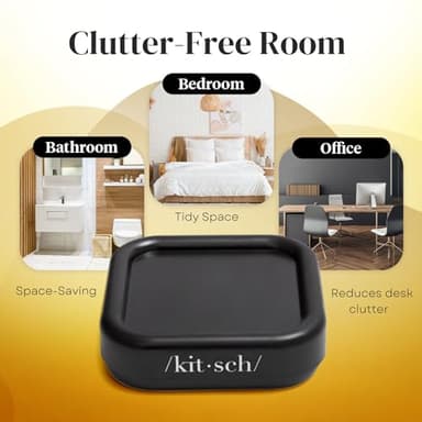 Kitsch Magnetic Bobby Pin Holder - Cute Stuff, Strong Magnetic Pin Holder for Desk & Vanity, Securely Holds Metal Hair Clips, Bobby Pins & Paper Clip - Black, 1 Pc - Image 5