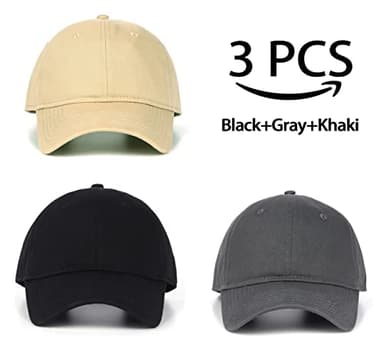 Zylioo 3 Packs XXL Bulk Baseball Cap Hat,Soft Crown Adjustable Dad Hats for Big Heads,Large Plain Solid Color Golf Caps - Image 2