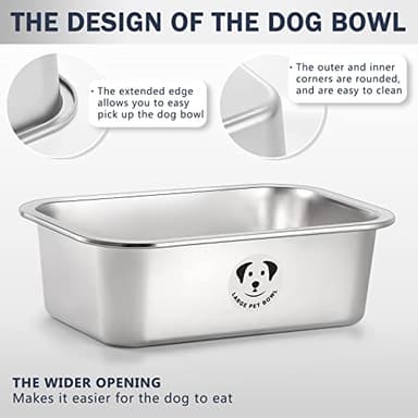 Stainless Steel Dog Bowls for Large Dogs, High Capacity Metal Dog Food Bowls, Food and Water Bowl for Larges, X-Large, and Big Dogs 1.25 Gallons - Image 7