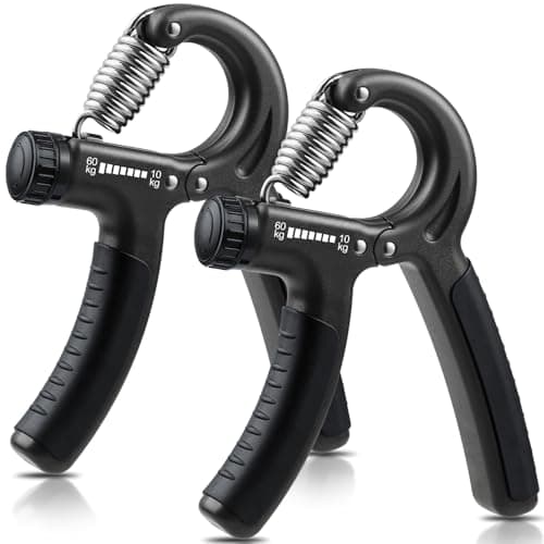 NIYIKOW 2 Pack Grip Strength Trainer, Hand Grip Strengthener, Adjustable Resistance 22-132Lbs (10-60kg), Forearm Strengthener, Perfect for Musicians Athletes - Carbon Black - Image 1