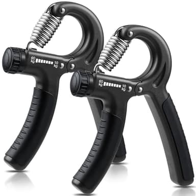 NIYIKOW 2 Pack Grip Strength Trainer, Hand Grip Strengthener, Adjustable Resistance 22-132Lbs (10-60kg), Forearm Strengthener, Perfect for Musicians Athletes - Carbon Black - Image 1