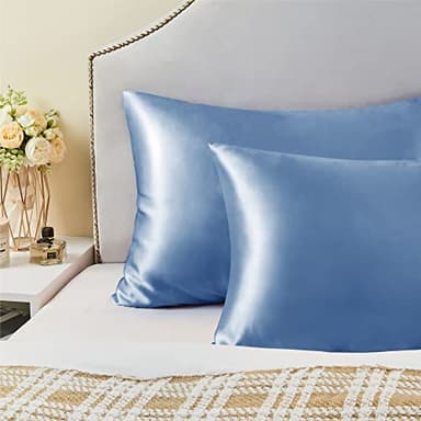 BEDELITE Satin Pillowcase for Hair and Skin, Super Soft and Cooling Similar to Silk Pillow Cases 2 Pack with Envelope Closure, Gift for Women Men(20"x36" King Size, Airy Blue) - Image 7