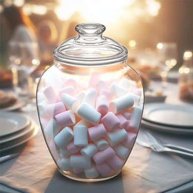 Amazing Abby - Sugar Sugar - 140-Ounce Plastic Candy Jar with Lid, Large Cookie Jar (7.5"(D) x 10.5"(H)), Apothecary Jar, BPA-Free, Shatter-Proof, Dishwasher-Safe, Great for Candy Buffet - Image 5
