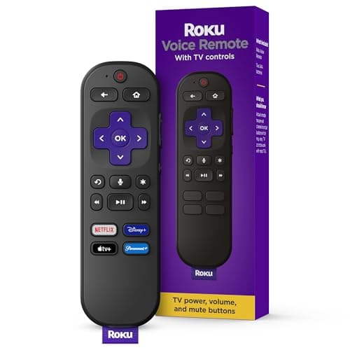 Roku Voice Remote | Replacement TV Remote Control with Voice Control, Simple Setup, & Pre-Set App Shortcuts - Compatible with Roku TV, Players, & Audio Devices - Image 1