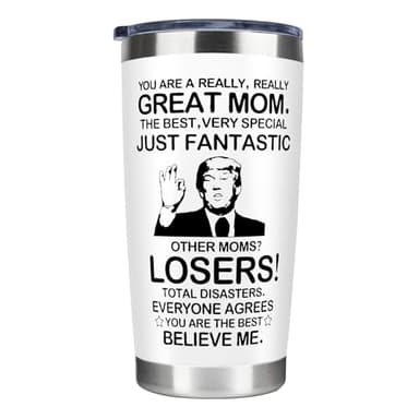 MFGNEH Gifts for Mom from Daughter,Son,Christmas Birthday Gifts for Mom,New Mama Gift,Grandma,Nana,Wife Women,Funny Mothers Day Mama Gift,20oz White Stainless Steel Tumbler Mug - Image 1