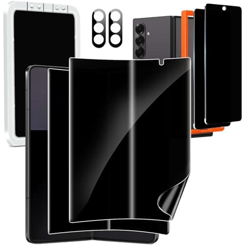 Milomdoi 6 in 1 Privacy Screen Protector for Samsung Galaxy Z Fold 7, 2 Pack Inside Anti-Spy Film with 2Pack Front Tempered Glass + 2 Pacs Camera Lens Protector Accessories - Image 1