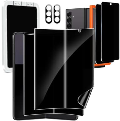 Milomdoi 6 in 1 Privacy Screen Protector for Samsung Galaxy Z Fold 7, 2 Pack Inside Anti-Spy Film with 2Pack Front Tempered Glass + 2 Pacs Camera Lens Protector Accessories - Image 1