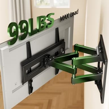 AX WABER TV Wall Mount Bracket for 32-65 Inch TV Full Motion Dual Articulating Arm with Swivel & Tilt, Max VESA 400x400mm，Fits 8” 12” 16" Studs, Supports 99 lbs for Flat & Curved Screens AX02MB01﻿ - Image 7