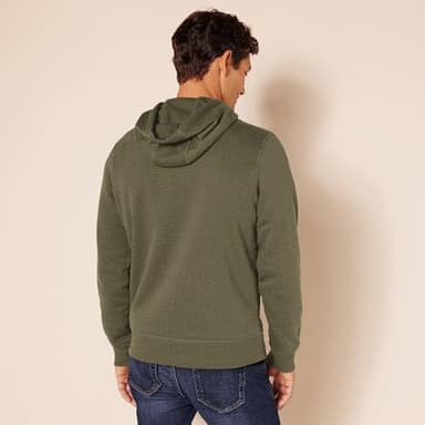 Amazon Essentials Men's Pullover Sweatshirt Hoodie, Big & Tall Options Available, Olive Heather, Large - Image 3