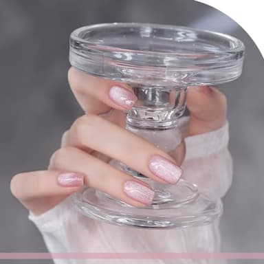 GAOY Cat Eye Gel Nail Polish, 16ml Pink Glitter Holographic Nail Polish with Magnet, Reflective Translucent UV Gel, 2219 Dazzling Pink - Image 4