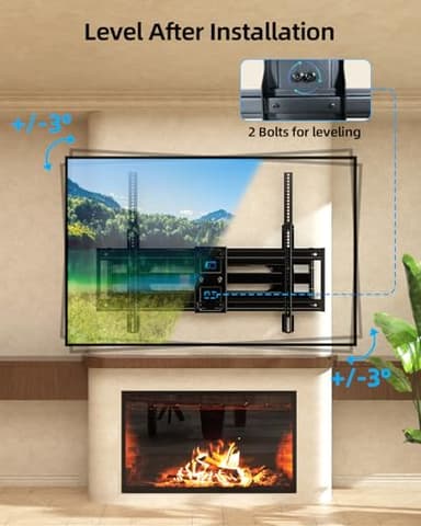 HOME VISION Full Motion Long Arm TV Wall Mount Bracket, Fits 75, 80, 85, 86, 98, 100 inch Flat or Curved TVs Up to 800x600 VESA & 165LBS, TV Mount with Full Motion, Swivel, Tilt, Extension, Heavy Duty - Image 6
