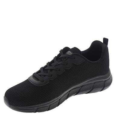 Skechers BOBS Sport Women's Sneakers-Visionary Essence Two Tone Knit Lace Up Machine Washable Vegan Shoes, Black, 8.5 - Image 4