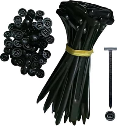 Nylon Universal Cable Tie Buckle – Heavy Duty Self-Locking Zip Ties with Pin & Button, UV-Resistant Fasteners for Auto Repair (20 - Image 3