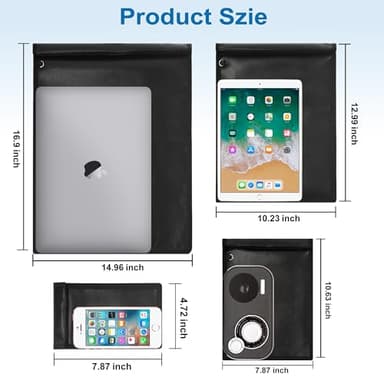 Faraday Bag 4 Pack – Waterproof & Fireproof Signal Blocking Pouch for Laptop, Tablet, Phone, Car Key – Anti-Theft & Anti-Tracking Faraday Cage Sleeve - Image 2